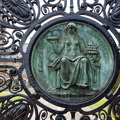Medallions on Entrance gate showing Lady Justice (2257 visits) The Peace Palace entrance gates were donated by Germany around 1911-12. Made of cast iron, it bears ... Medallions on Entrance gate showing Lady Justice
